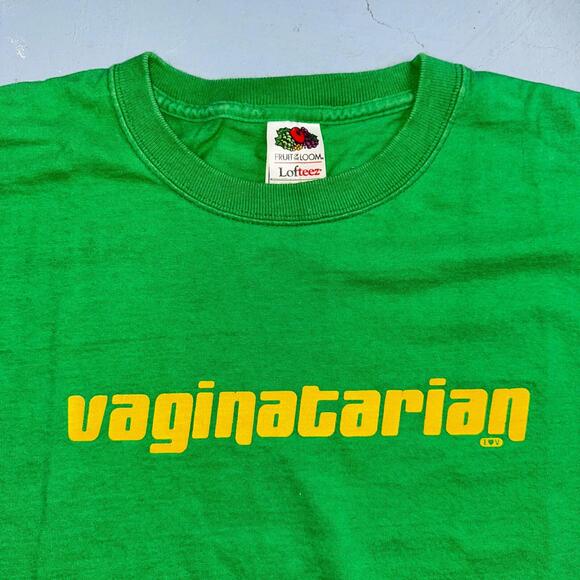 Fruit of the Loom Other - Vaginatarian VTG T Shirt Funny Adult Content Love Sexy Hot Girl Green Skate Punk